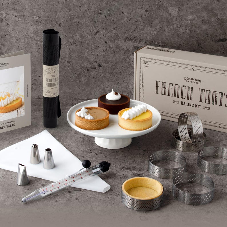 French Tart Baking Kit Unique Gift for Cooks Easy to Use Pastry Box Cake Funnel Perfect for Bakers Girlfriend High Quality Specialty Gadget