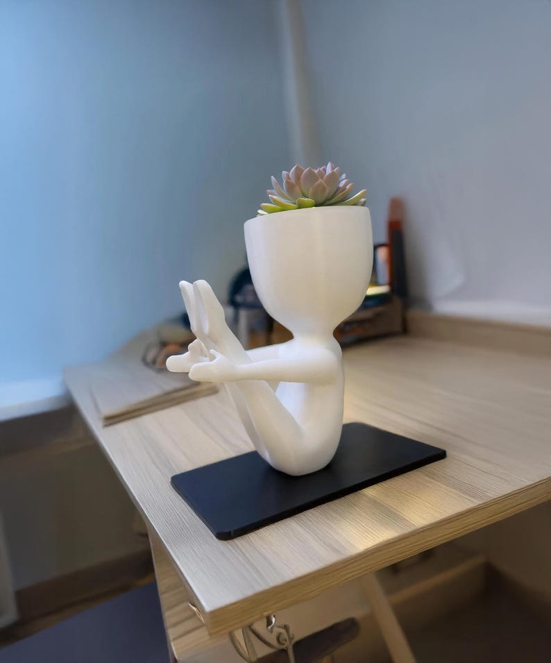 Yoga Mat Boat Pose Planter Teaser Pose Succulent Planter, Yoga Planter, Cacti Planter Desk planter office planter studio planter Yoga gift